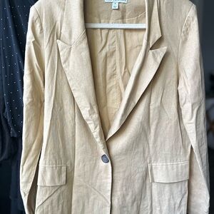 H&M Linen Blend Light Tan Women's Blazer